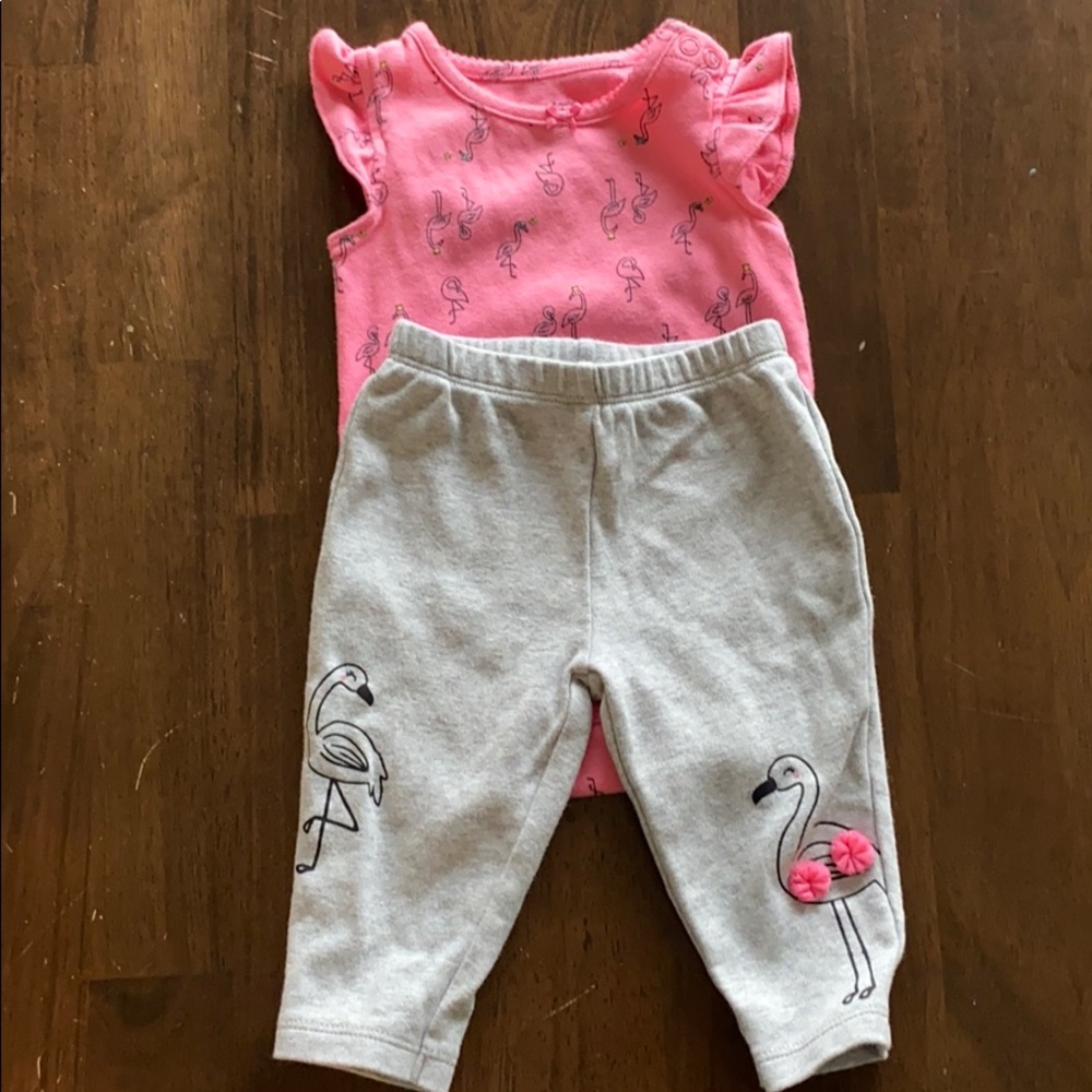 Carters Flamingo outfit. 6 month